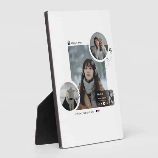 Minimal Winter Aesthetic Photo Collage Fotoplatte (Seite)