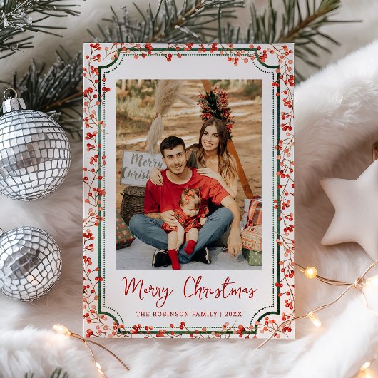 Minimal Winter Berries Frohe Weihnachten 1 Foto