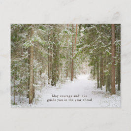 Minimal Winter Forest Path, New Year Feiertagspostkarte