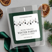 Minimal Winter Gray White Candle Label Packung Quadratischer Aufkleber