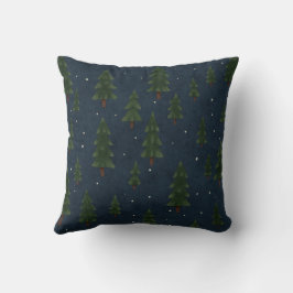 Minimal Winter Pine Tree Pattern Throw Pillow Kissen
