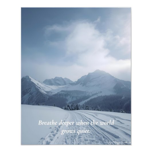 Minimal Winter Quote Poster – “Breathe Deeper” (Vorne)