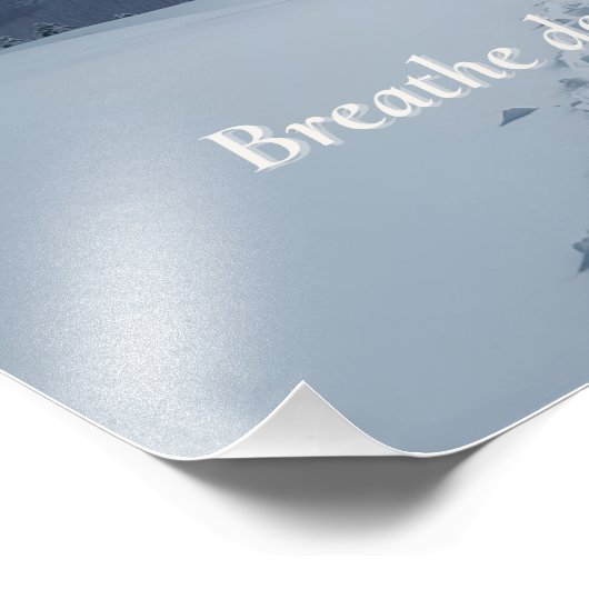 Minimal Winter Quote Poster – “Breathe Deeper” (Ecke)