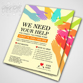 Minimal wir brauchen Ihre Hilfe Wohltätigkeit Volu Flyer