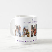 Minimal wir Liebe Sie Oma Foto Collage Lila Kaffeetasse (Vorderseite Links)
