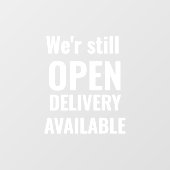 Minimal wir sind noch offen fensteraufkleber (Blatt)