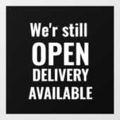 Minimal wir sind noch offen fensteraufkleber (Blatt)