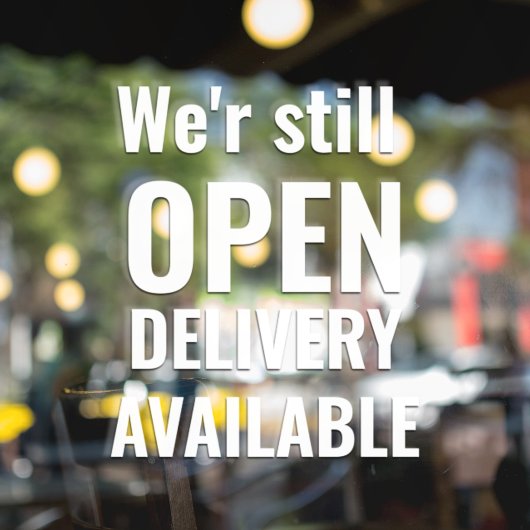 Minimal wir sind noch offen fensteraufkleber