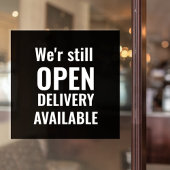 Minimal wir sind noch offen fensteraufkleber