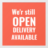 Minimal wir sind noch offen Red Window Cling Fensteraufkleber (Blatt)