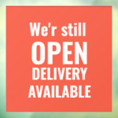 Minimal wir sind noch offen Red Window Cling Fensteraufkleber (Blatt 3)