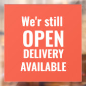 Minimal wir sind noch offen Red Window Cling Fensteraufkleber (Blatt 2)