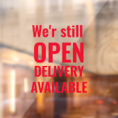 Minimal wir sind noch offen rot fensteraufkleber (Blatt 2)