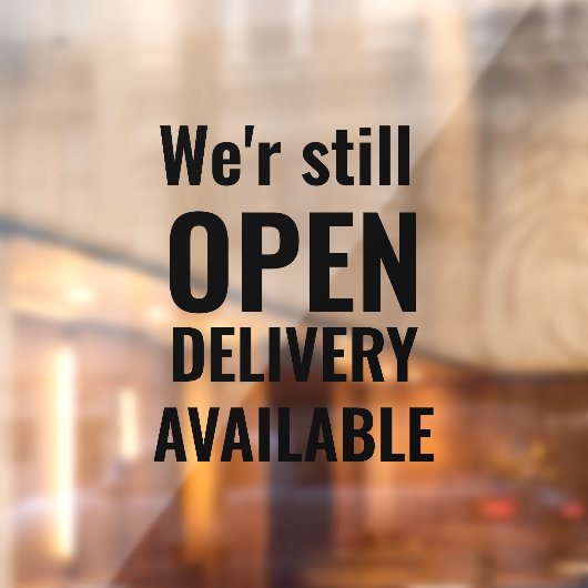 Minimal wir sind noch offen schwarz fensteraufkleber (Blatt 2)