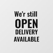 Minimal wir sind noch offen schwarz fensteraufkleber (Blatt)