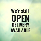 Minimal wir sind noch offen schwarz fensteraufkleber (Blatt 3)