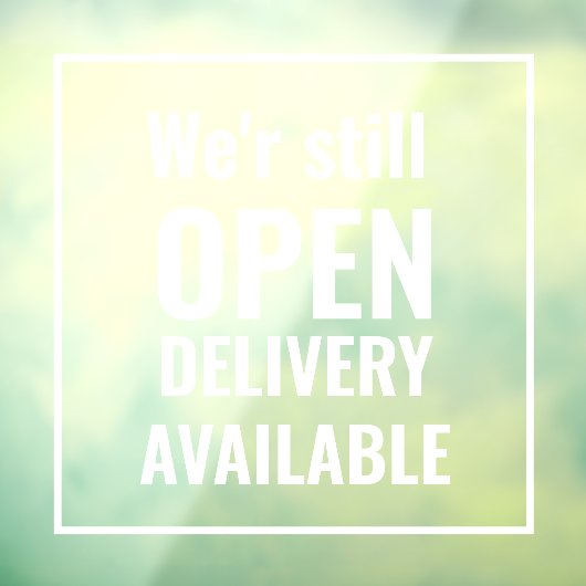 Minimal wir sind noch offen Transparente Fensterkl Fensteraufkleber (Blatt 3)