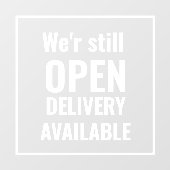 Minimal wir sind noch offen Transparente Fensterkl Fensteraufkleber (Blatt)