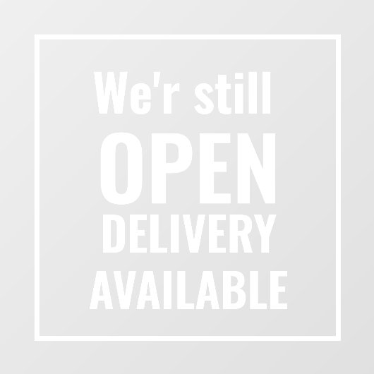 Minimal wir sind noch offen Transparente Fensterkl Fensteraufkleber (Blatt)