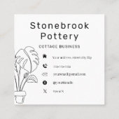 Minimal Woman Illustration Pottery Wheel | Square  Quadratische Visitenkarte (Rückseite)