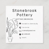 Minimal Woman Illustration Pottery Wheel | Square  Quadratische Visitenkarte (Rückseite)