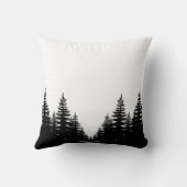 Minimal Woodland Black and White Pine Tree  Kissen (Rückseite)
