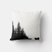 Minimal Woodland Black and White Pine Tree  Kissen (Vorderseite)