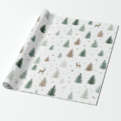 Minimal Woodland Christmas Geschenkpapier (Ungerollt)