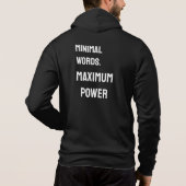 Minimal Words. Maximum Power – Black Men’s Hoodie  (Rückseite)