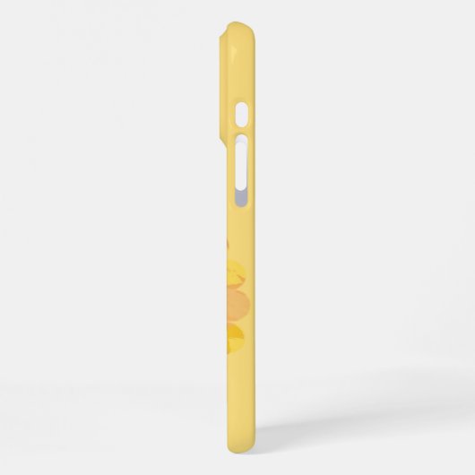 Minimal Yellow Sunburst Textured Circle Design iPhone Hülle (Linke Seite)