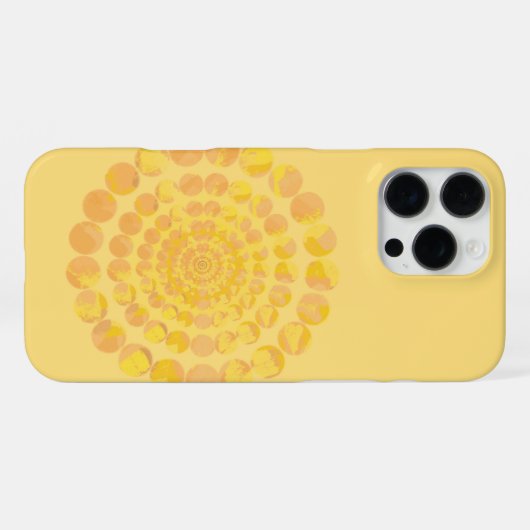 Minimal Yellow Sunburst Textured Circle Design iPhone Hülle (Rückseite (Horizontal))