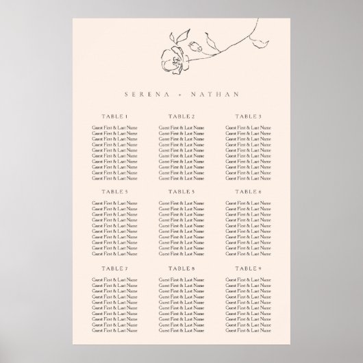 Minimal zarte Blumenzwiebelkarte Poster (Vorne)