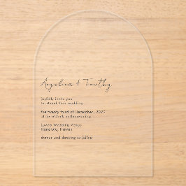 Minimal zeitgenössische Moderne Elegante Hochzeit Acryleinladungen