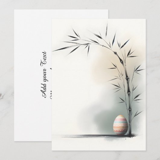 Minimal Zen Spring Bamboo Easter Egg Ankündigung (Vorne/Hinten)