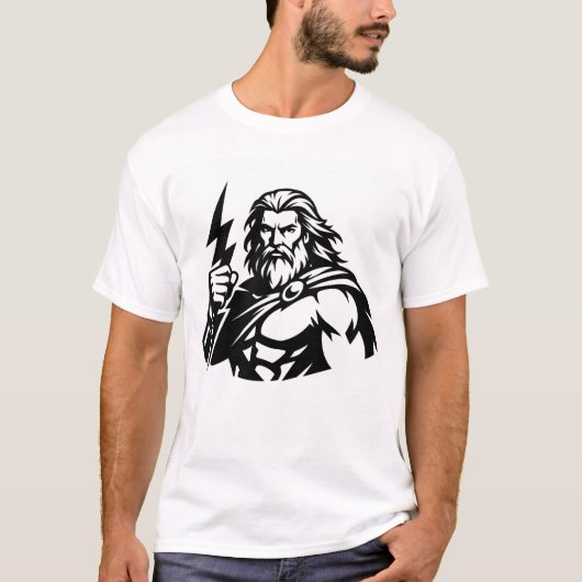 Minimal Zeus in Black & White T-Shirt (Vorderseite)