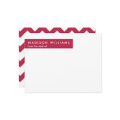 Minimal Zigzag Stilvolle Trendy Modern Note Card Mitteilungskarte (Vorderseite/Rückseite Beispiel)