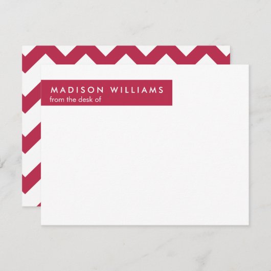 Minimal Zigzag Stilvolle Trendy Modern Note Card Mitteilungskarte (Vorne/Hinten)