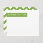 Minimal Zigzag Stilvolle Trendy Modern Note Card Mitteilungskarte (Vorne/Hinten)