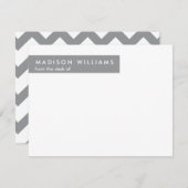 Minimal Zigzag Stilvolle Trendy Modern Note Card Mitteilungskarte (Vorne/Hinten)