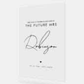 Minimal ZUKUNFT MRS. Brautparty Willkommen Schwarz Acrylschild (Winkel)