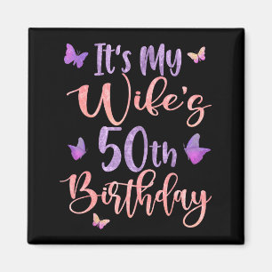 Minimal zum 50. Geburtstag der Ehefrau Schmetterli Magnet