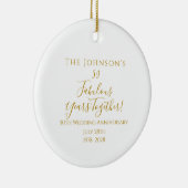 Minimal zum 50. Jubiläum des Golden Wedding Keramik Ornament (Rechts)