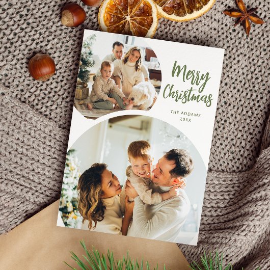 Minimal Zwei gerundete Foto Weihnachten