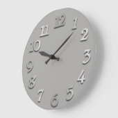 Minimalanzahl graue silbergraue metallische 3D Große Wanduhr (Winkel)