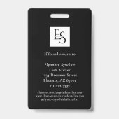 MinimalBlack White Script Lash Photo Logo Ausweis (Back)