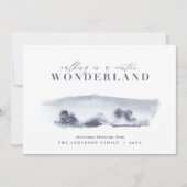 Minimalblau abstrakte Aquarellfarbe Weihnachten 1  (Vorderseite)