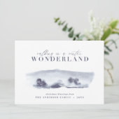 Minimalblau abstrakte Aquarellfarbe Weihnachten 1  (Stehend Vorderseite)