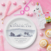 Minimalblau abstrakte Aquarellfarben Weihnachten P Pappteller (Party)