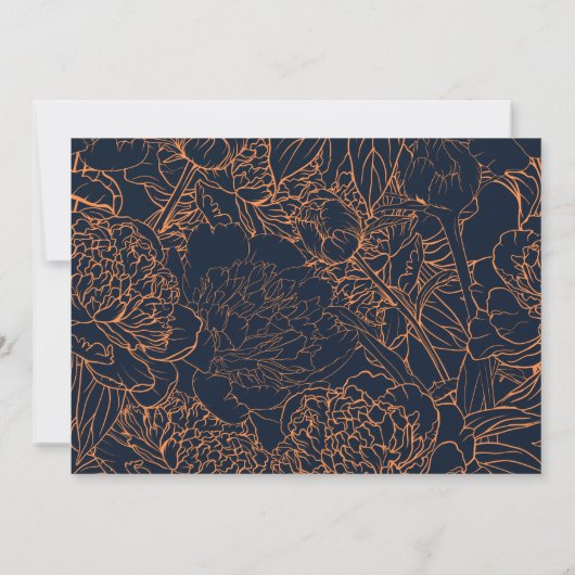 Minimalblau-Blüte Save the Date (Rückseite)