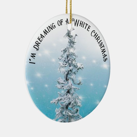 Minimalblau frostig silber funkelnd immergrün keramik ornament (Rechts)